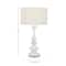 30" White Polystone & Iron Traditional Table Lamp